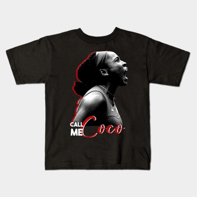 Call Me Coco Gauff Kids T-Shirt by xalauras studio